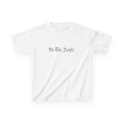 White t-shirt with 'We The People' text on a white background