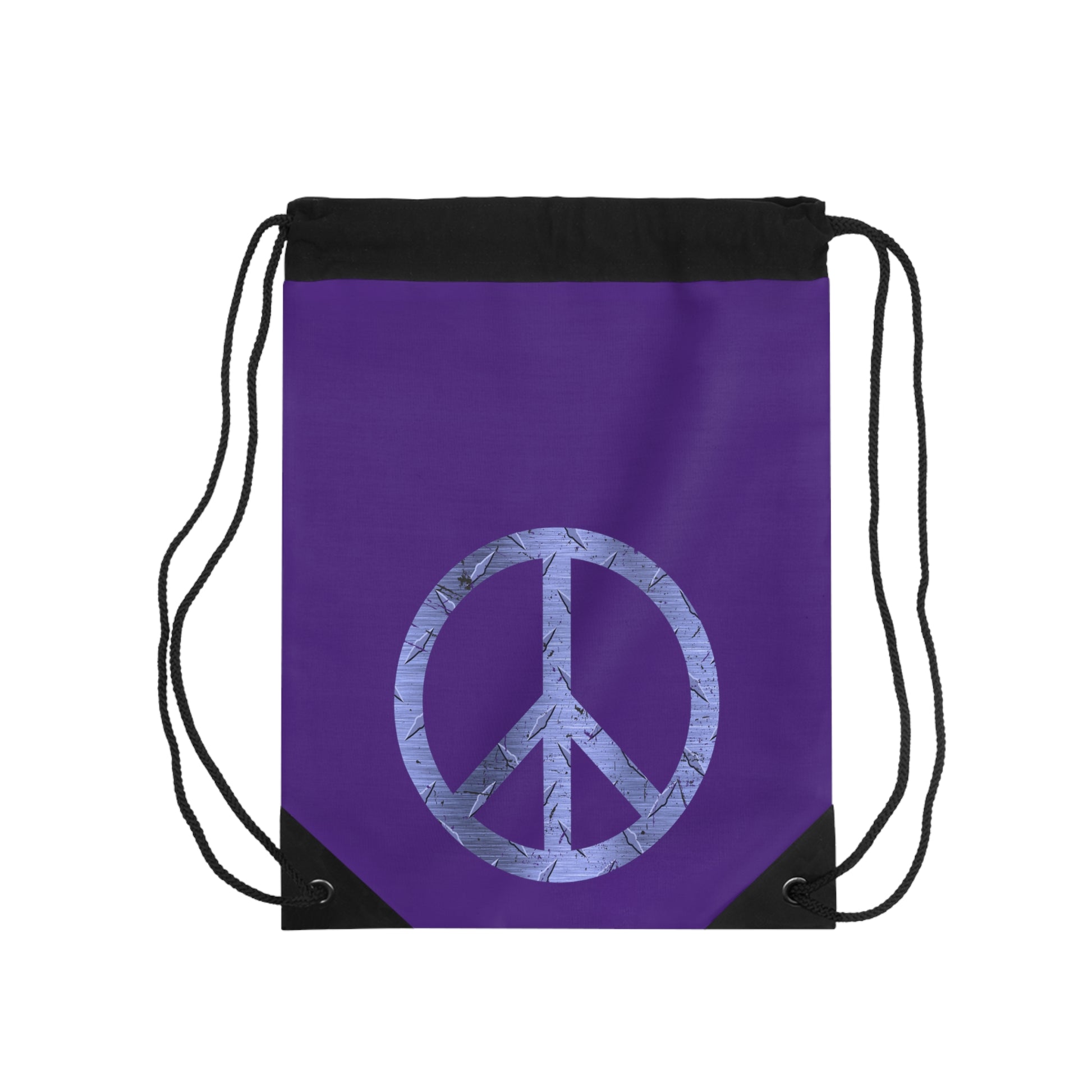 Cool Athletic Drawstring Bag Peace Sign Blue