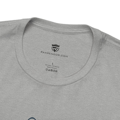 Gray t-shirt with 'FanVendo.com' logo and text on the collar.