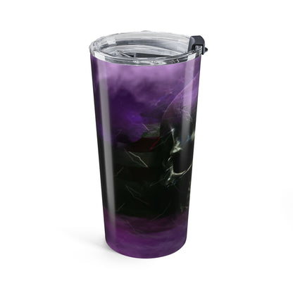 Purple and black tumbler with a gradient design on a white background