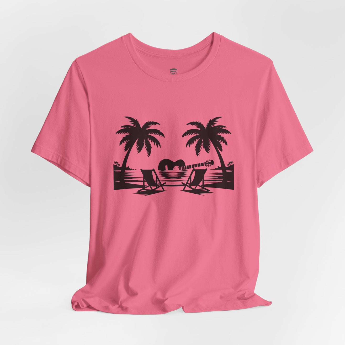 Unisex T-Shirt Guitar Music Beach Pink