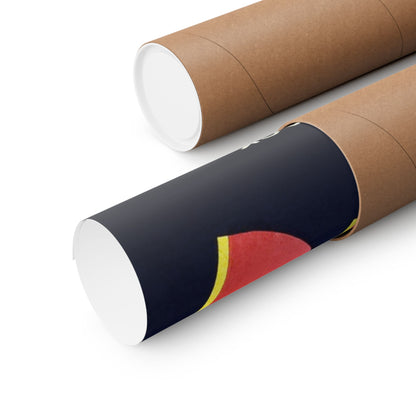 Two cardboard tubes with a colorful design on a white background