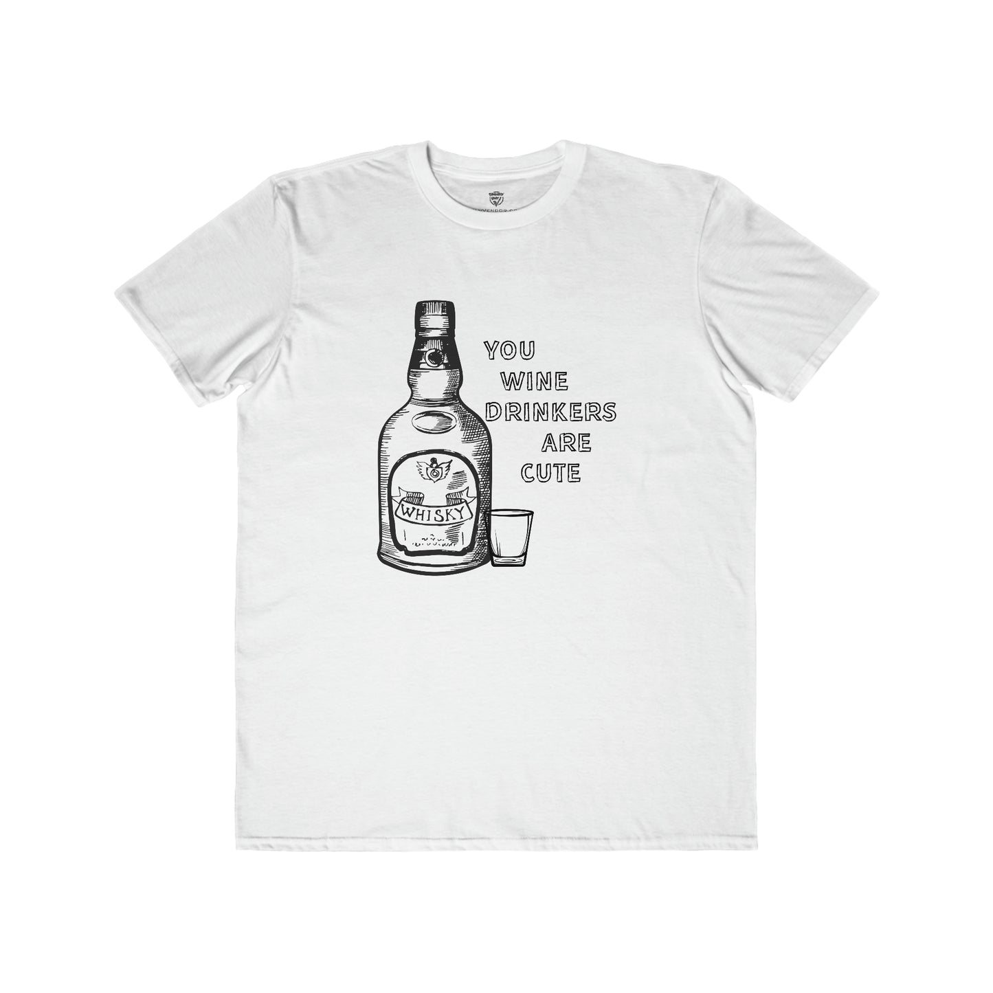 Funny Men's T-Shirt Wine Whiskey White