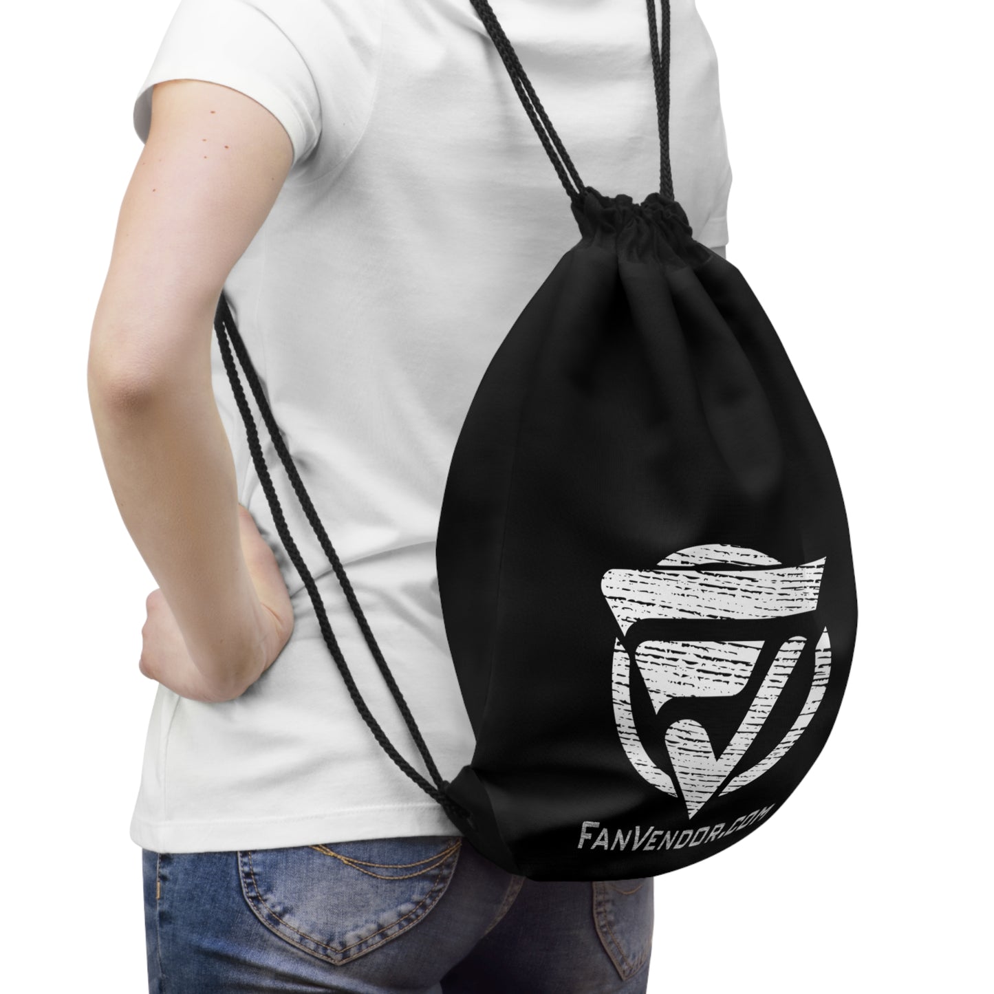 Athletic Drawstring Bag Fan Vendor Black