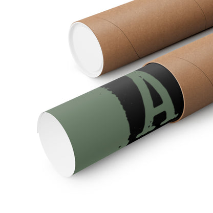Two cylindrical paper tubes with a green and black label on a white background
