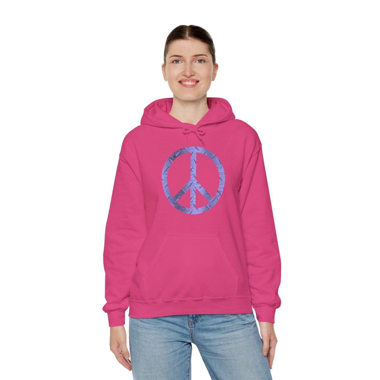 Cool Hoodie Graphic Peace Sign Pink