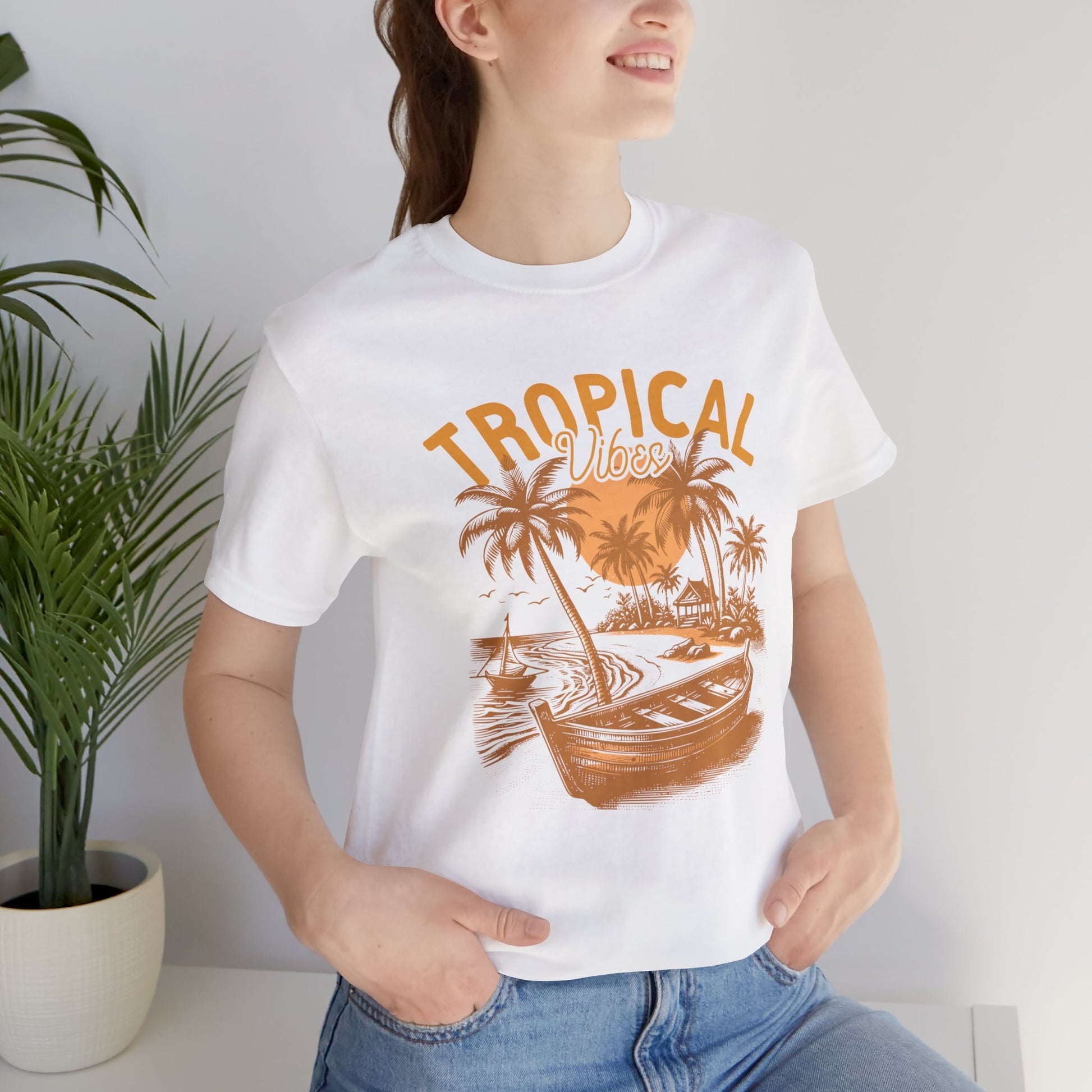 Unisex T-Shirt Vacation Beach Island White