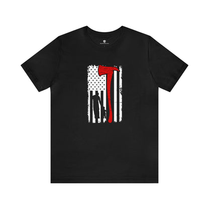 Patriotic Fireman Graphic Tee Black