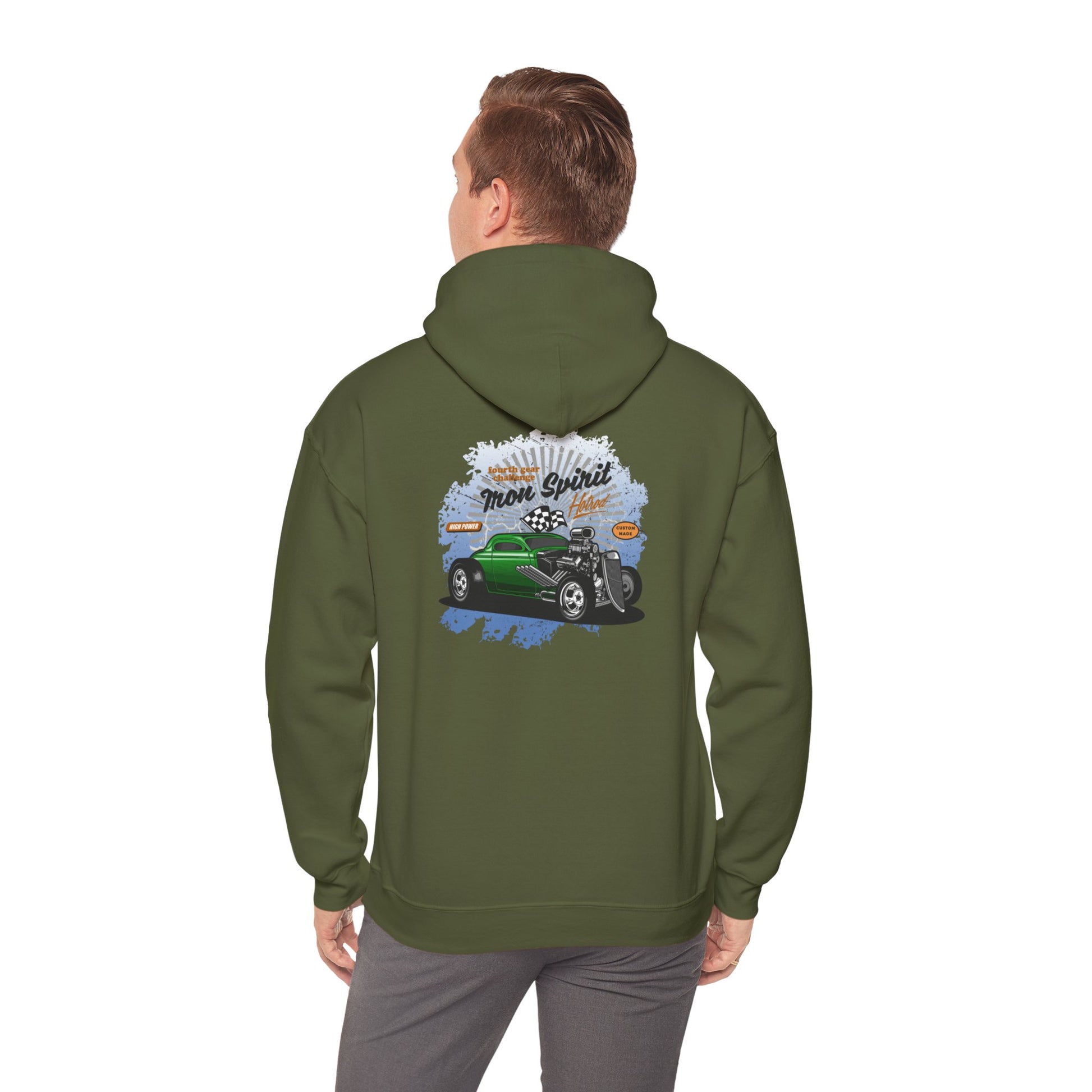 Cool Unisex Hoodie Hotrod Muscle Car Green