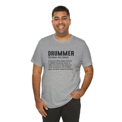 Funny Unisex T-Shirt Drummer Music Grey