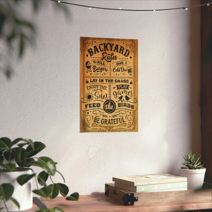 Cool Classic Poster Backyard Rules