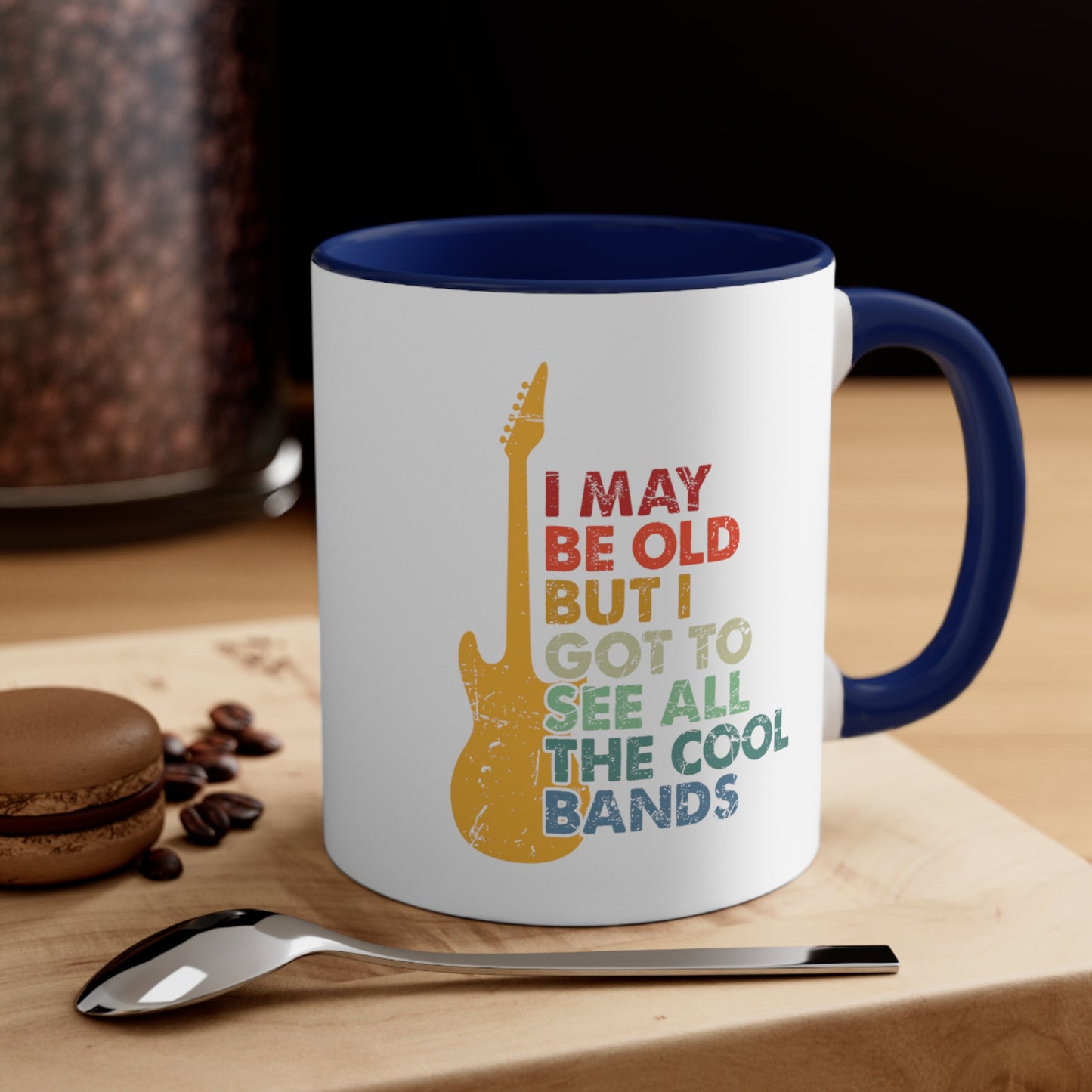 Accent Coffee Mug Funny Guitar Music Navy