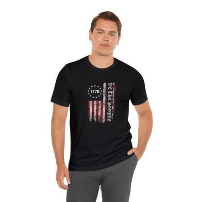 We The People American Flag Unisex Tee Black