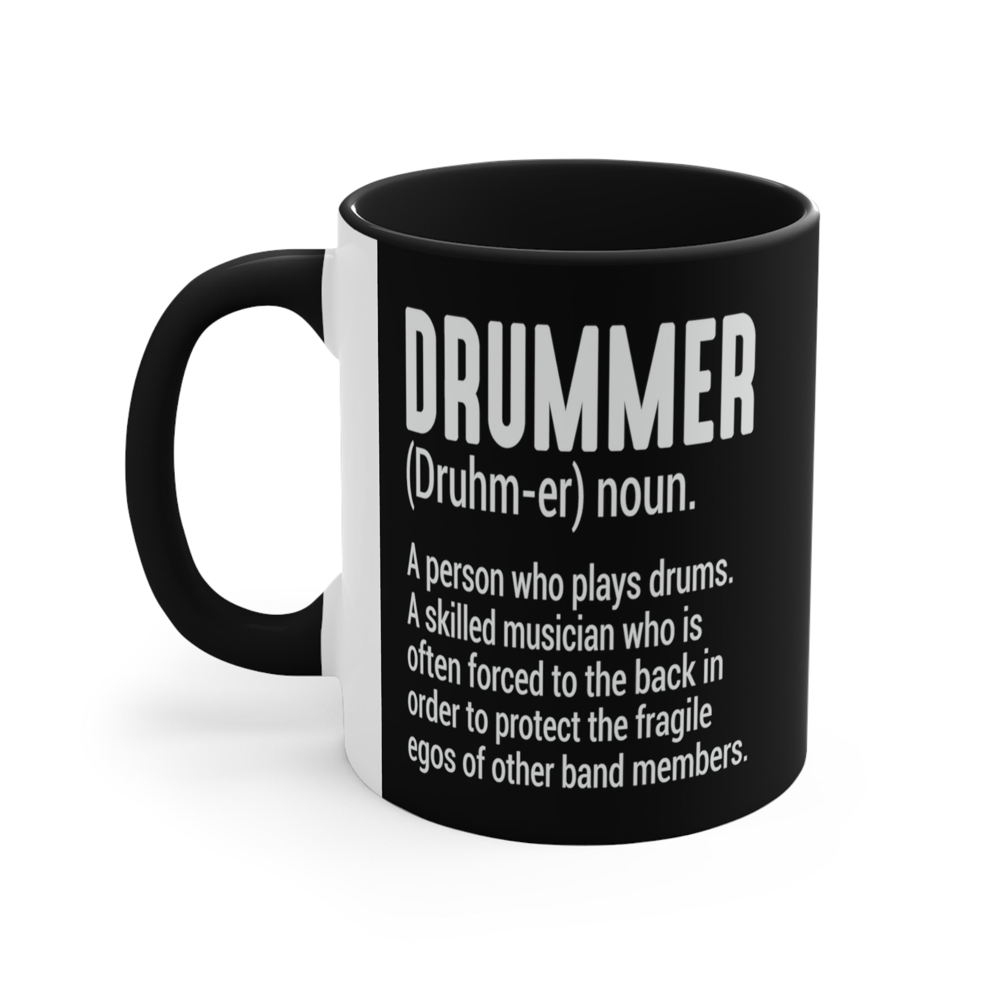 Accent Coffee Mug Drummer Music Black