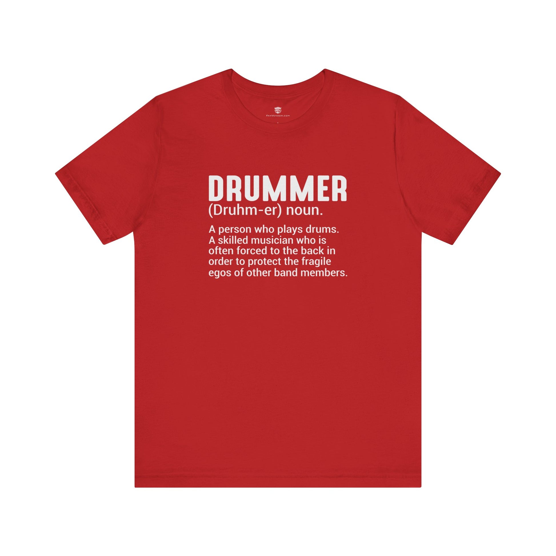 Funny Unisex T-Shirt Drummer Music Red