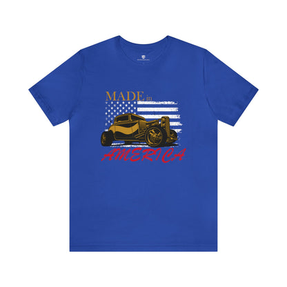 Hotrod American Flag Graphic Tee Blue