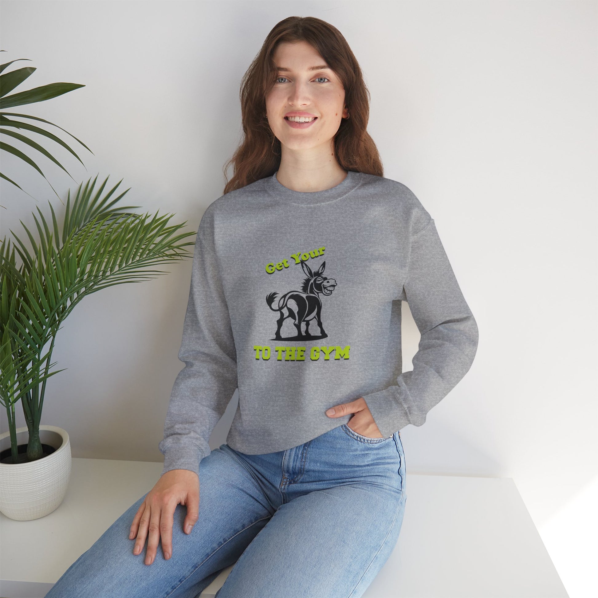 Unisex Funny Sweatshirt Gym Fitness Grey