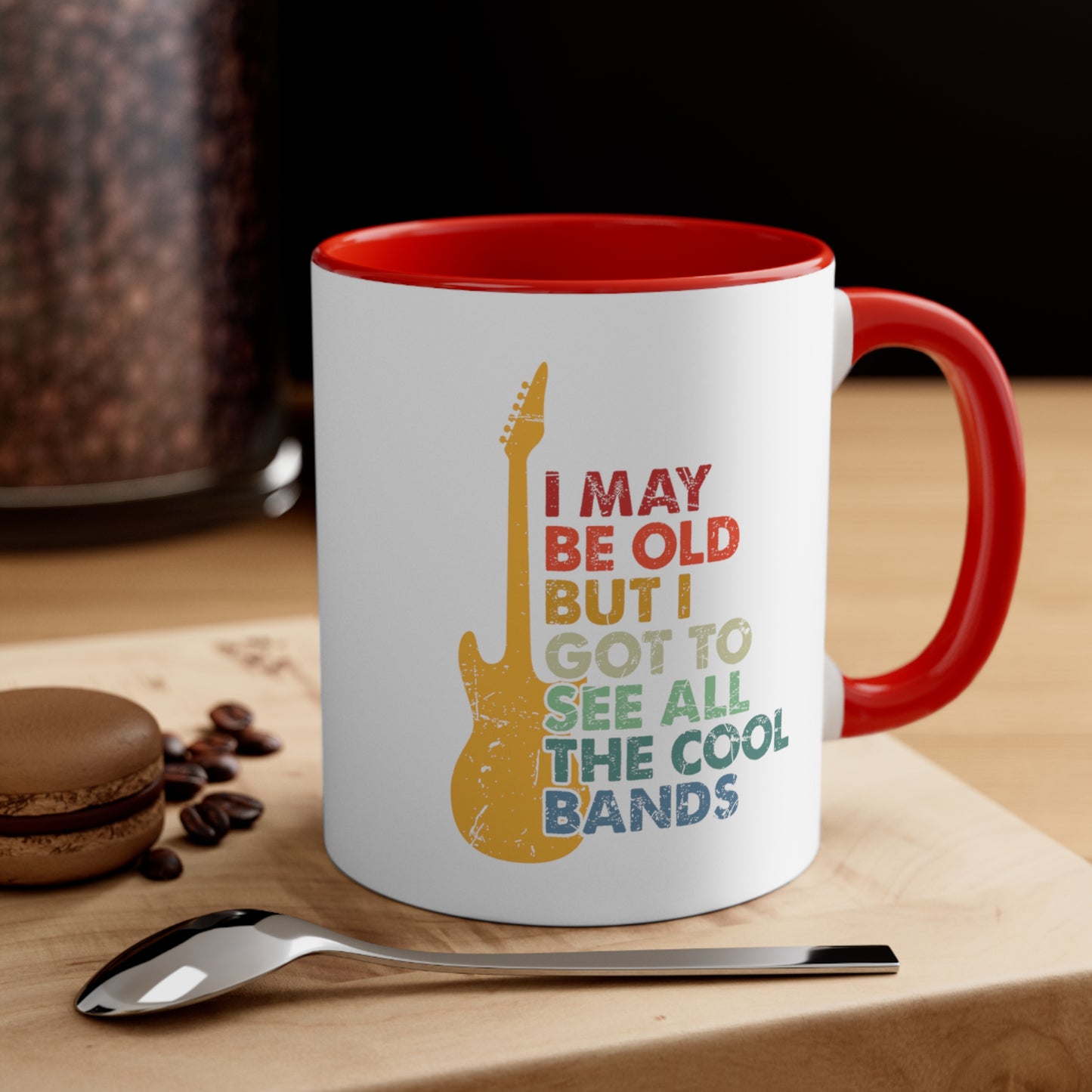 Accent Coffee Mug Funny Guitar Music Red