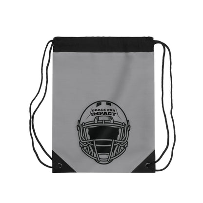 Athletic Drawstring Bag Football Grey