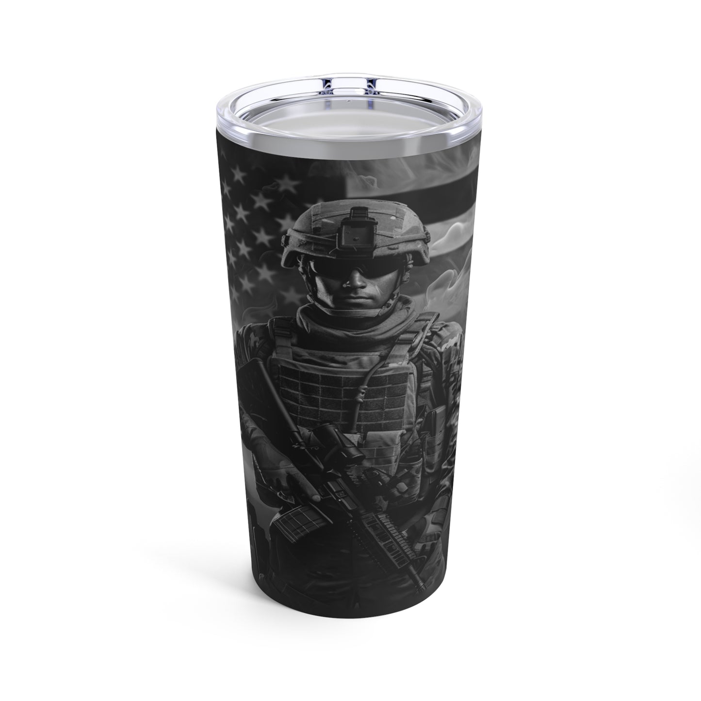 Cool Tumbler 20oz Patriotic American Flag Soldier Veteran 