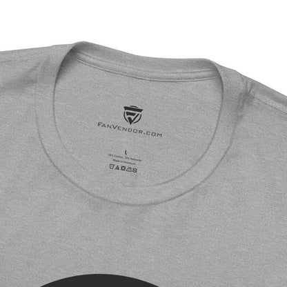 Gray t-shirt with 'FanVendoor.com' logo and text on the collar area.