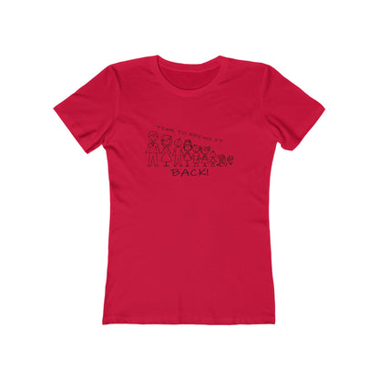 Red t-shirt with black graphic design on a white background