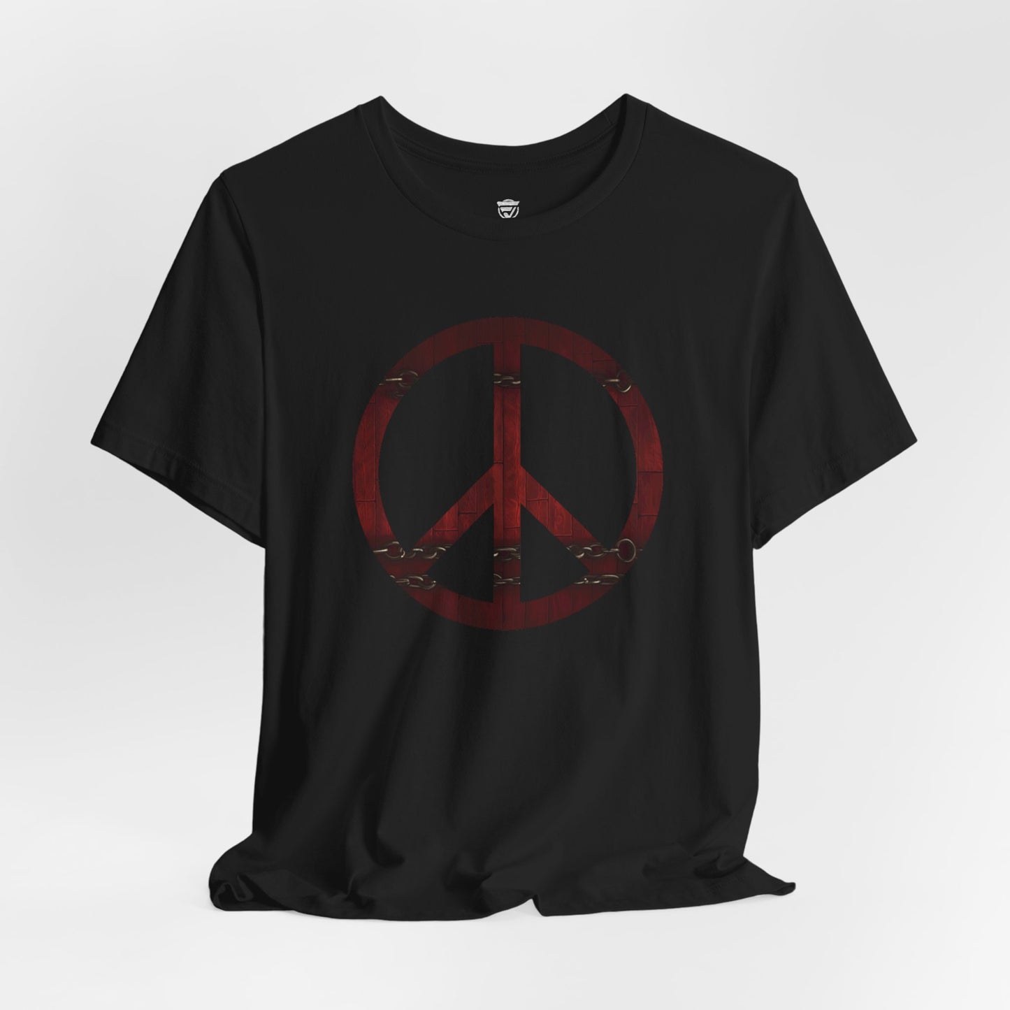 Unisex T-Shirt Chest Wood Peace Sign Black