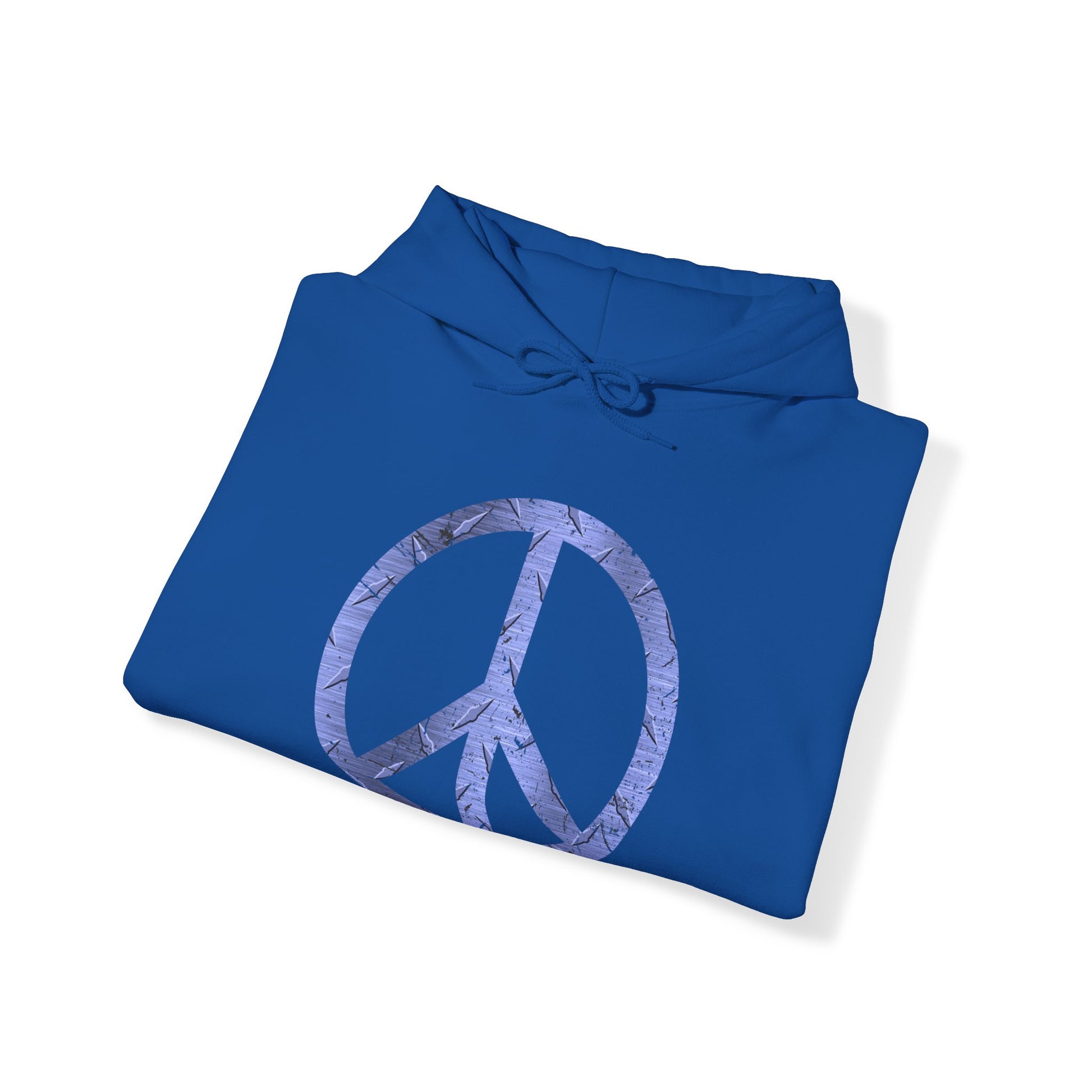 Cool Hoodie Graphic Peace Sign Blue