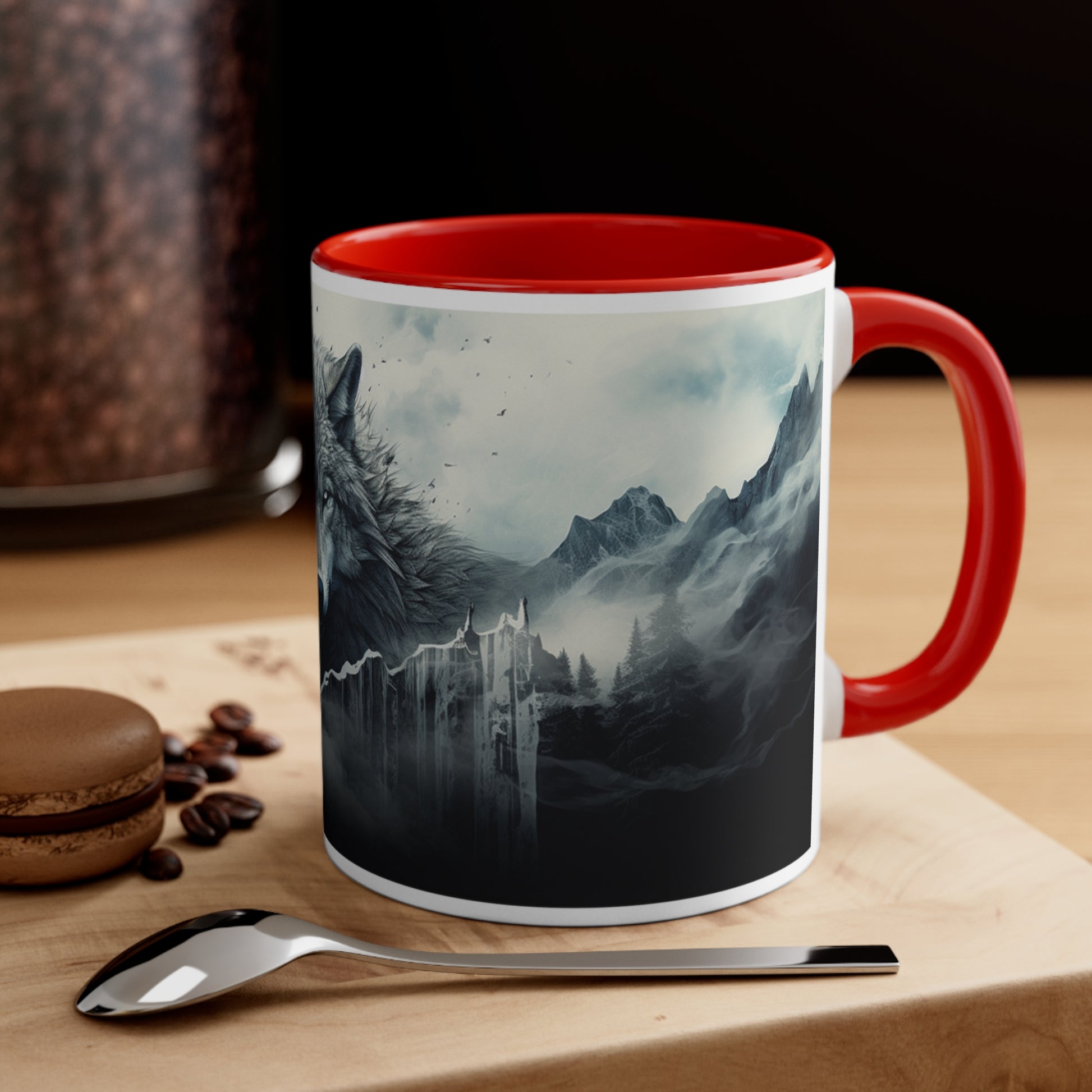 Accent Coffee Mug Wolf Red