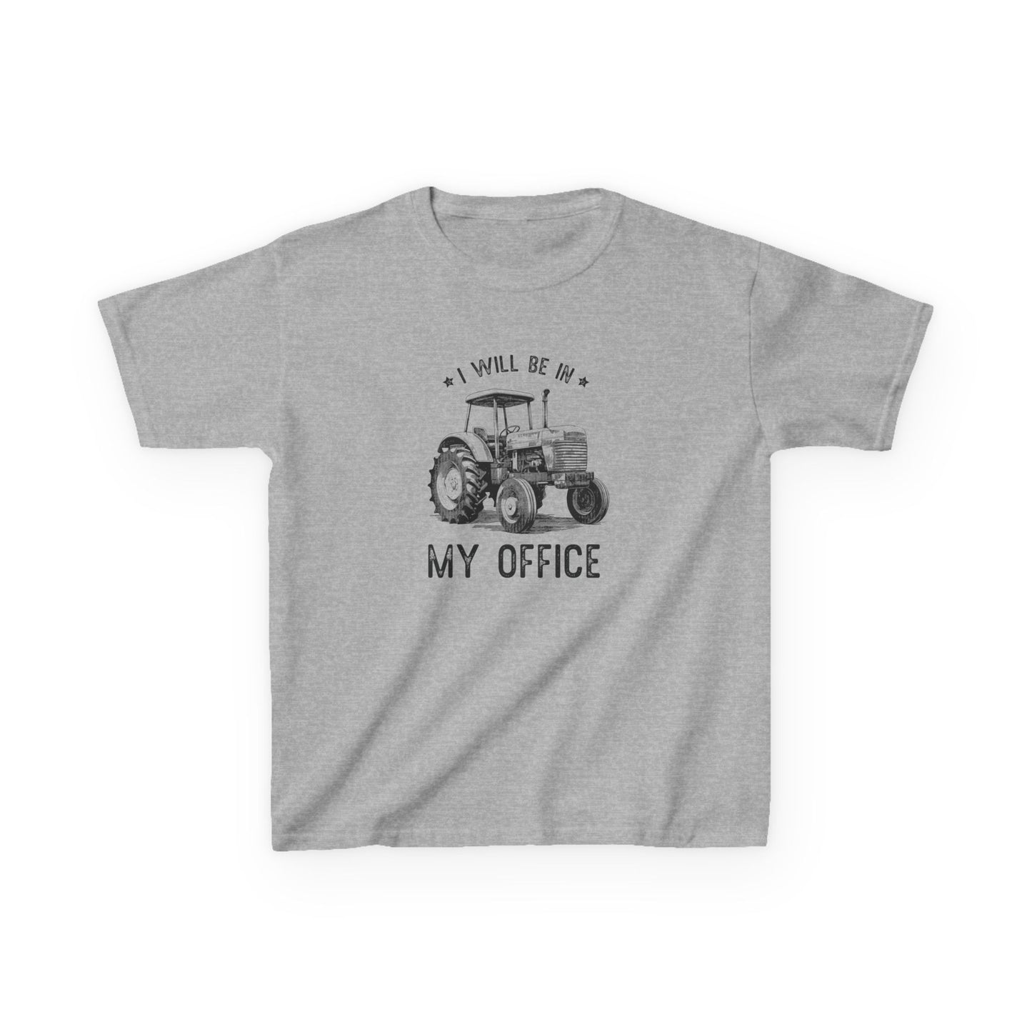Gray t-shirt with humorous text design on a white background