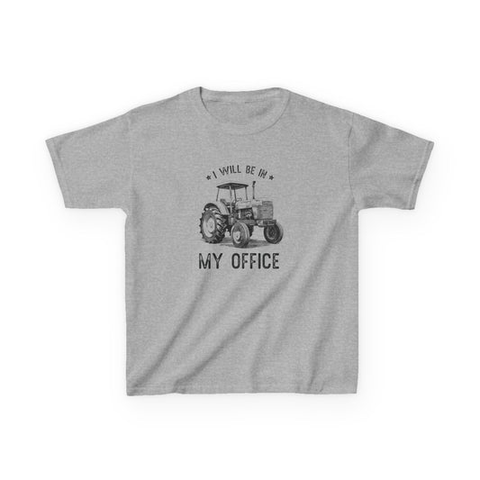 Gray t-shirt with humorous text design on a white background