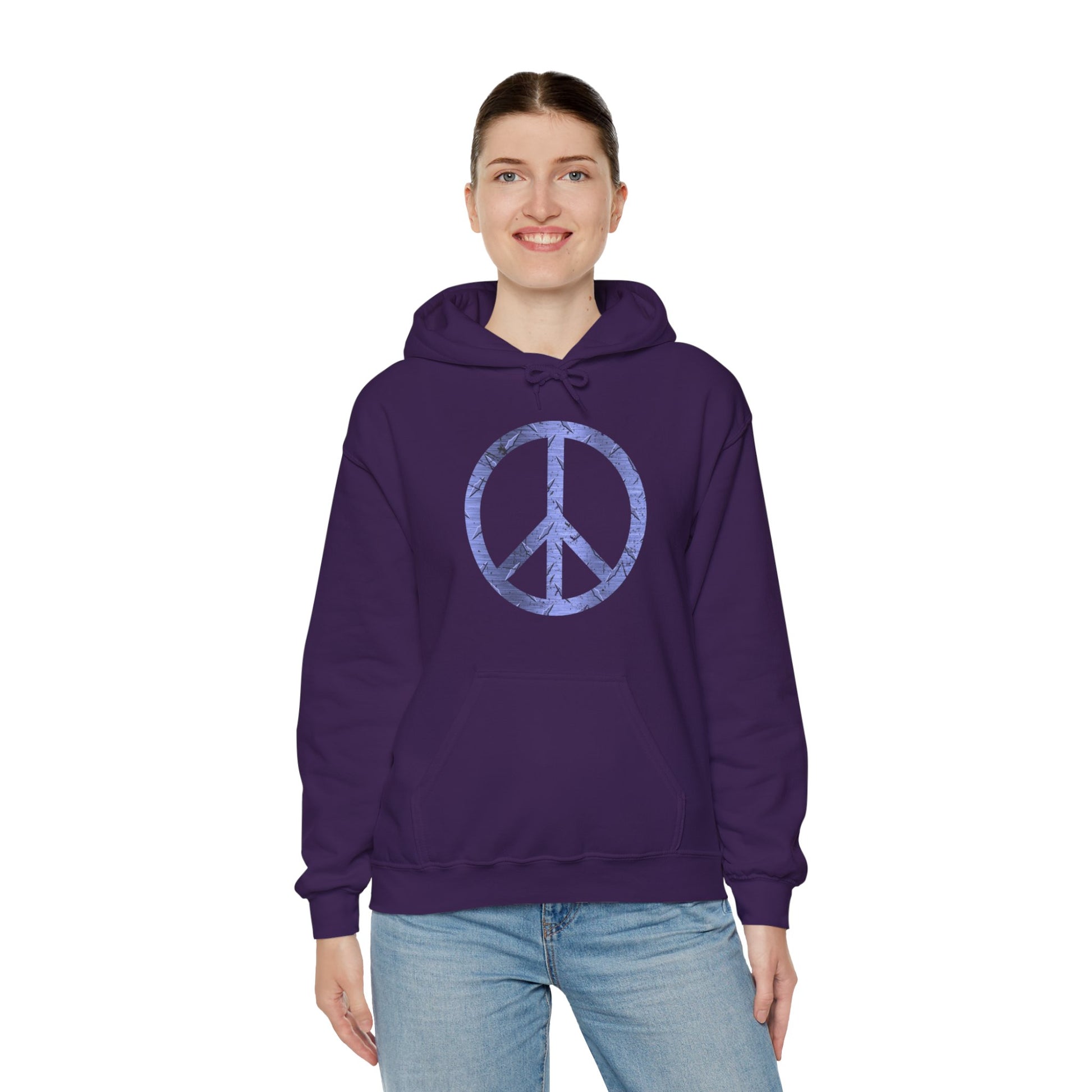 Cool Hoodie Graphic Peace Sign Purple