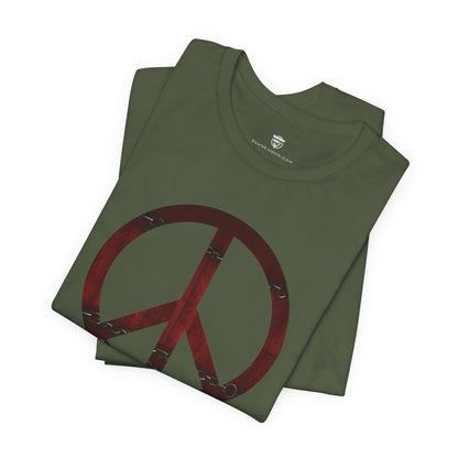 Unisex T-Shirt Chest Wood Peace Sign Military Green