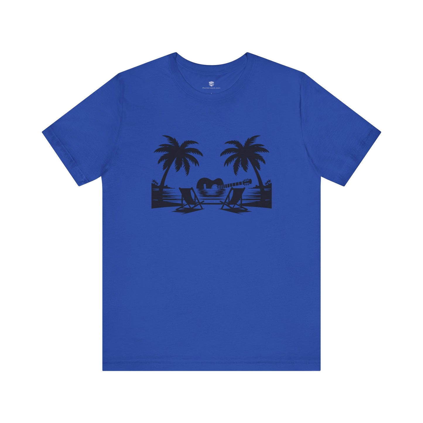 Unisex T-Shirt Guitar Music Beach Blue