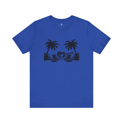 Unisex T-Shirt Guitar Music Beach Blue