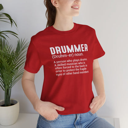 Funny Unisex T-Shirt Drummer Music Red