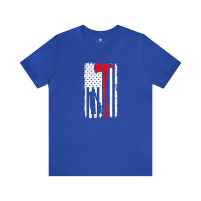 Patriotic Fireman Graphic Tee Blue