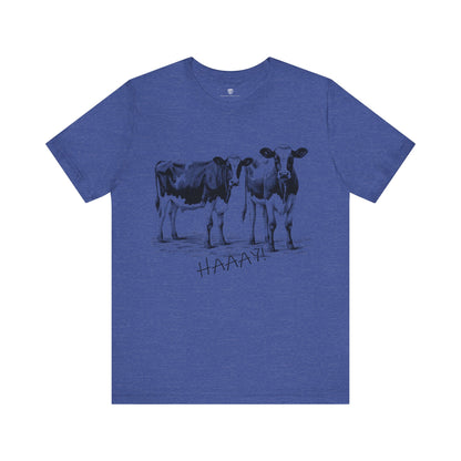 Funny Unisex T-Shirt Farm Cows Blue