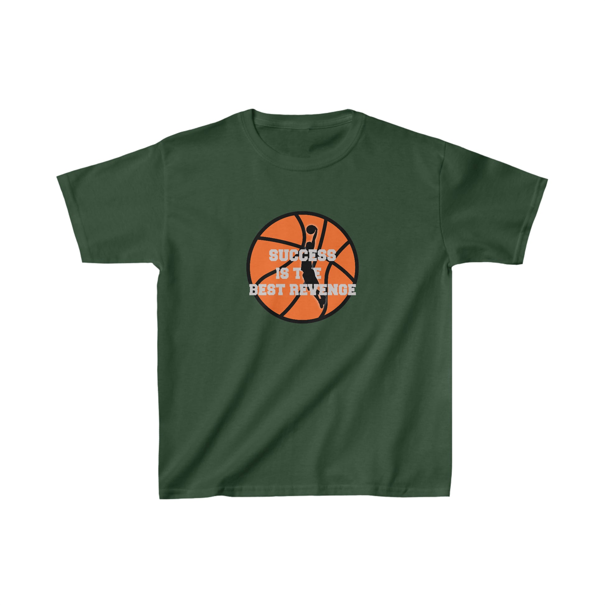 Kids Unisex T-Shirt Basketball Motivational Green