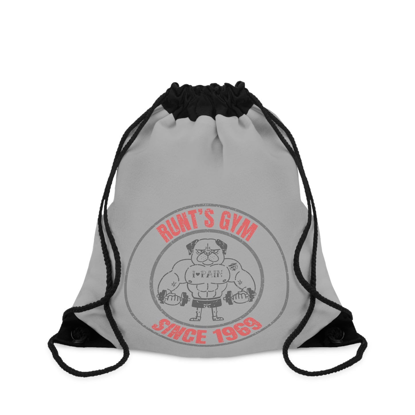 Athletic Drawstring Bag Gym Fitness Grey