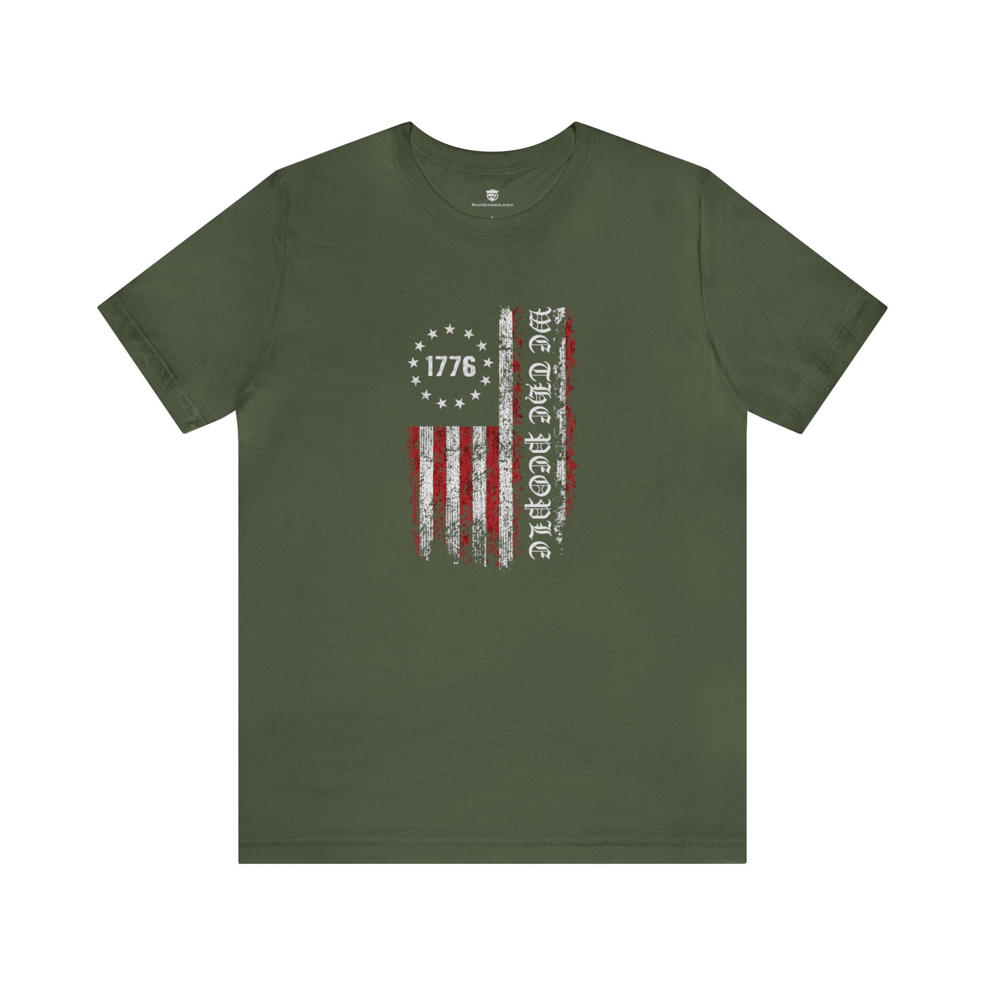 We The People American Flag Tee Military Green