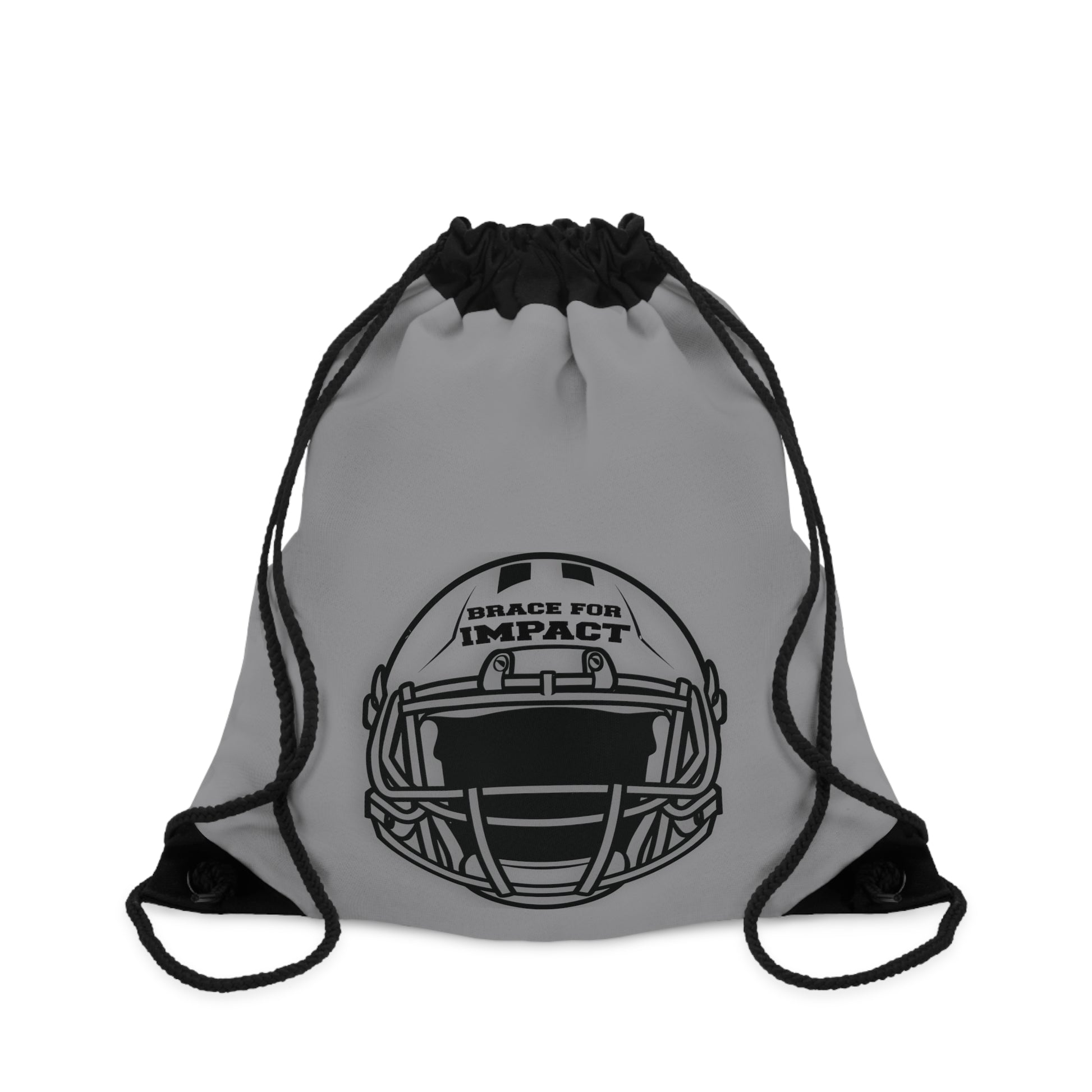 Athletic Drawstring Bag Football Grey