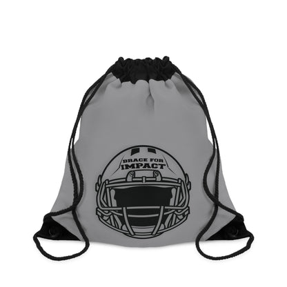 Athletic Drawstring Bag Football Grey