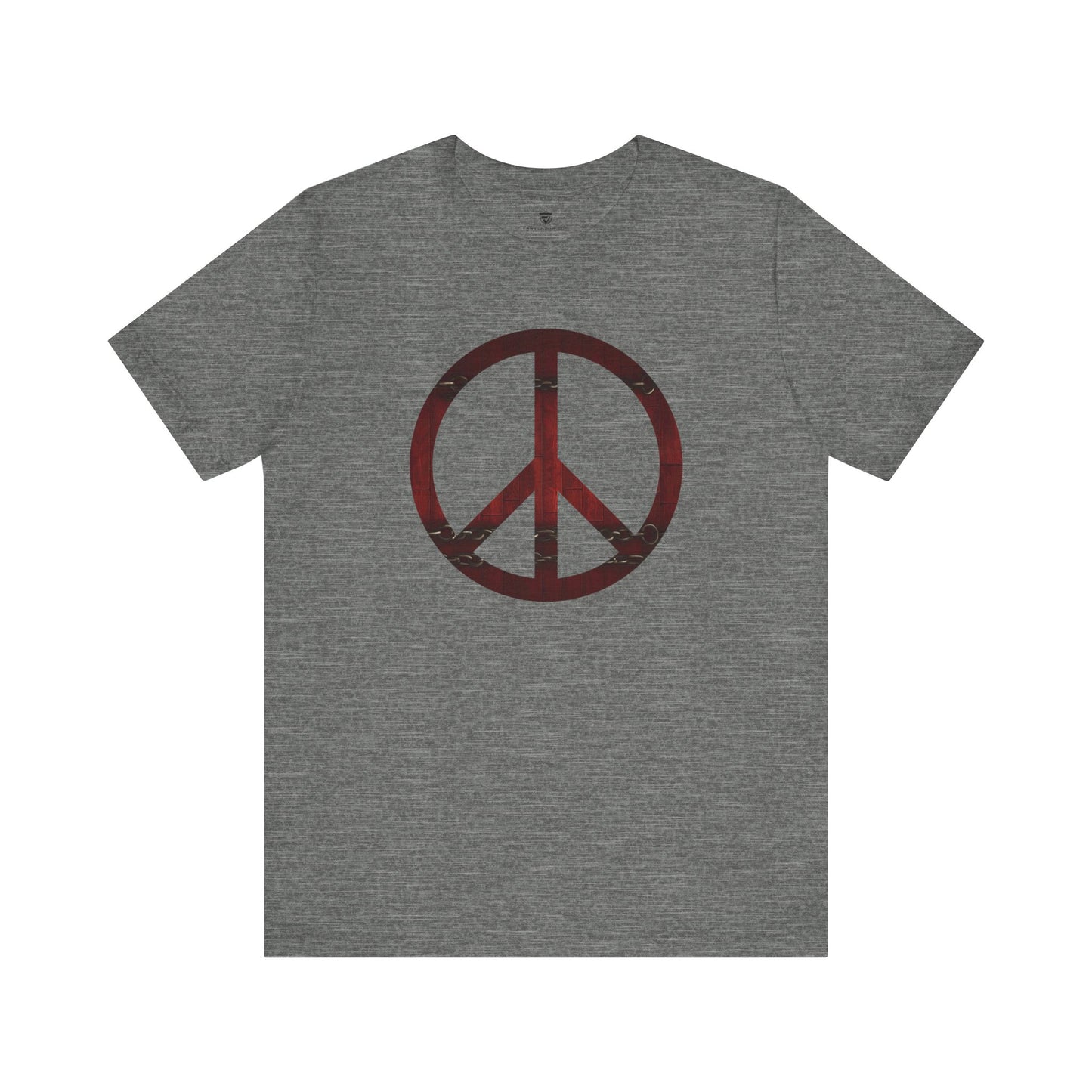 Unisex T-Shirt Chest Wood Peace Sign Grey