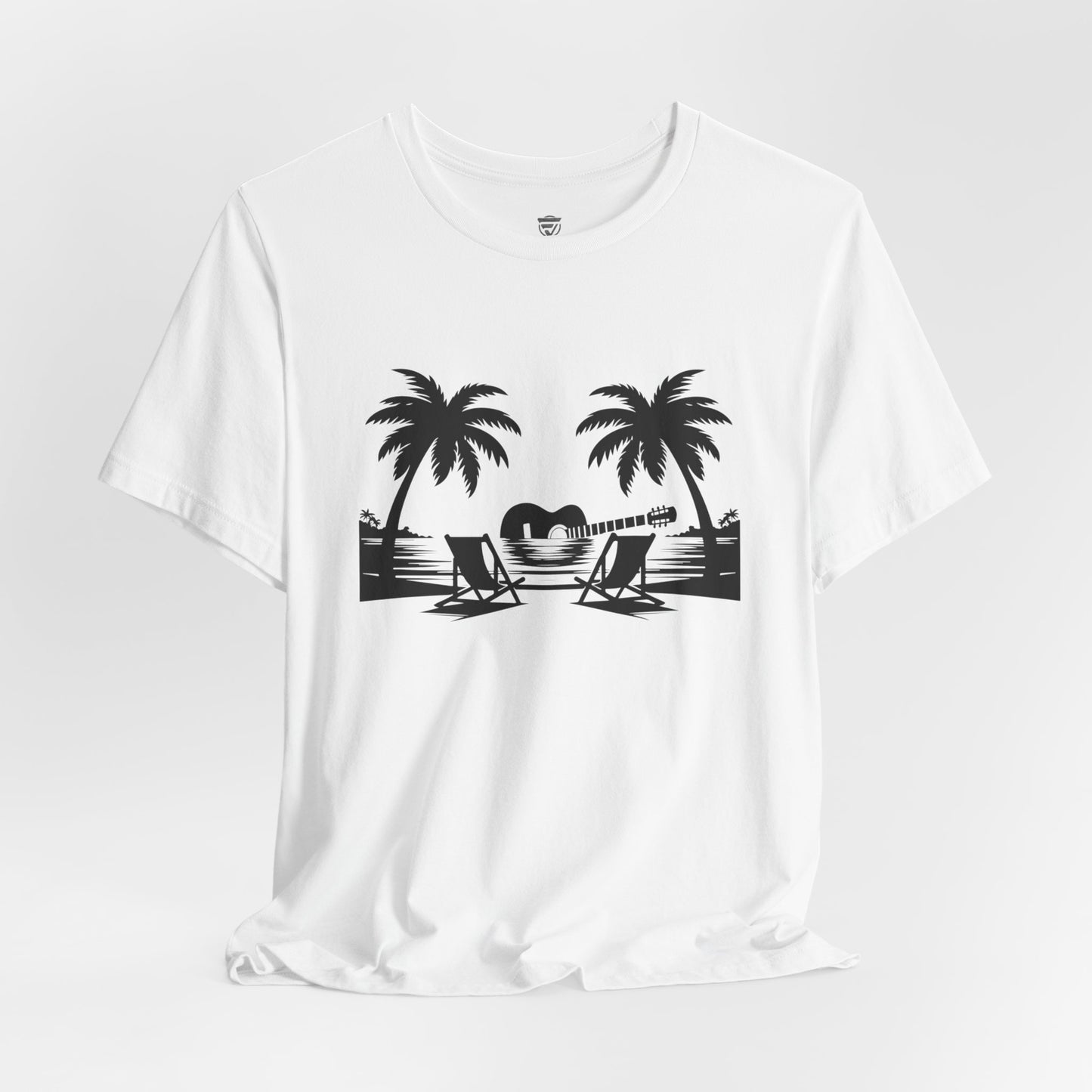 Unisex T-Shirt Guitar Music Beach White