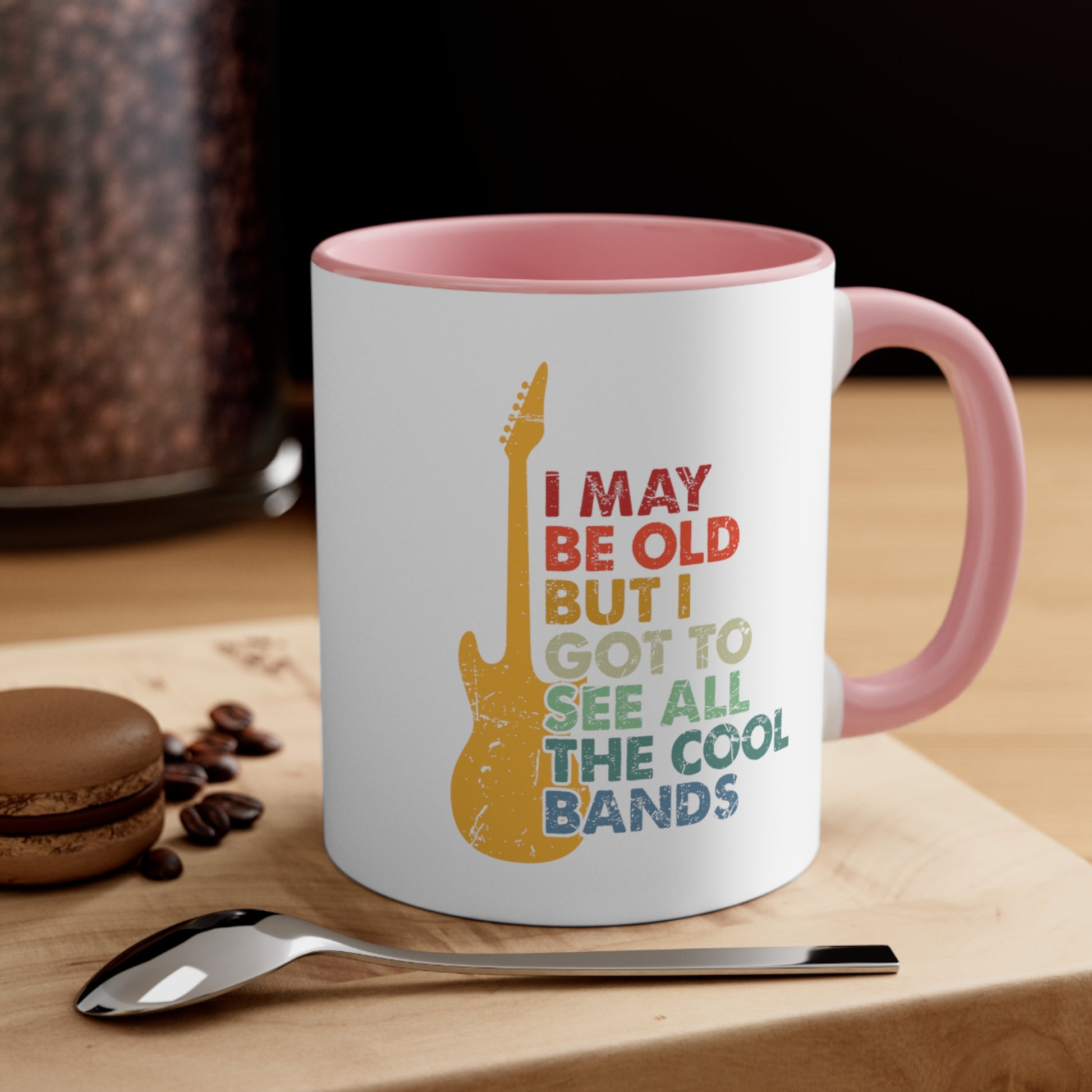 Accent Coffee Mug Funny Guitar Music Pink