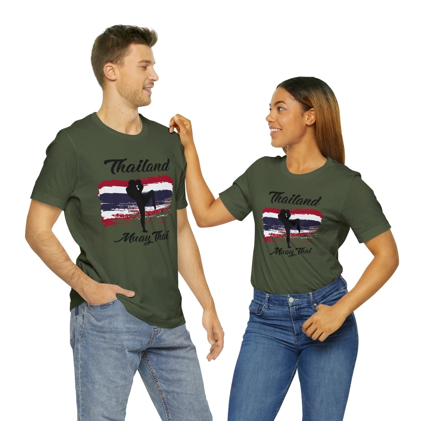 Thailand Muay Thai Unisex Graphic Tee Military Green