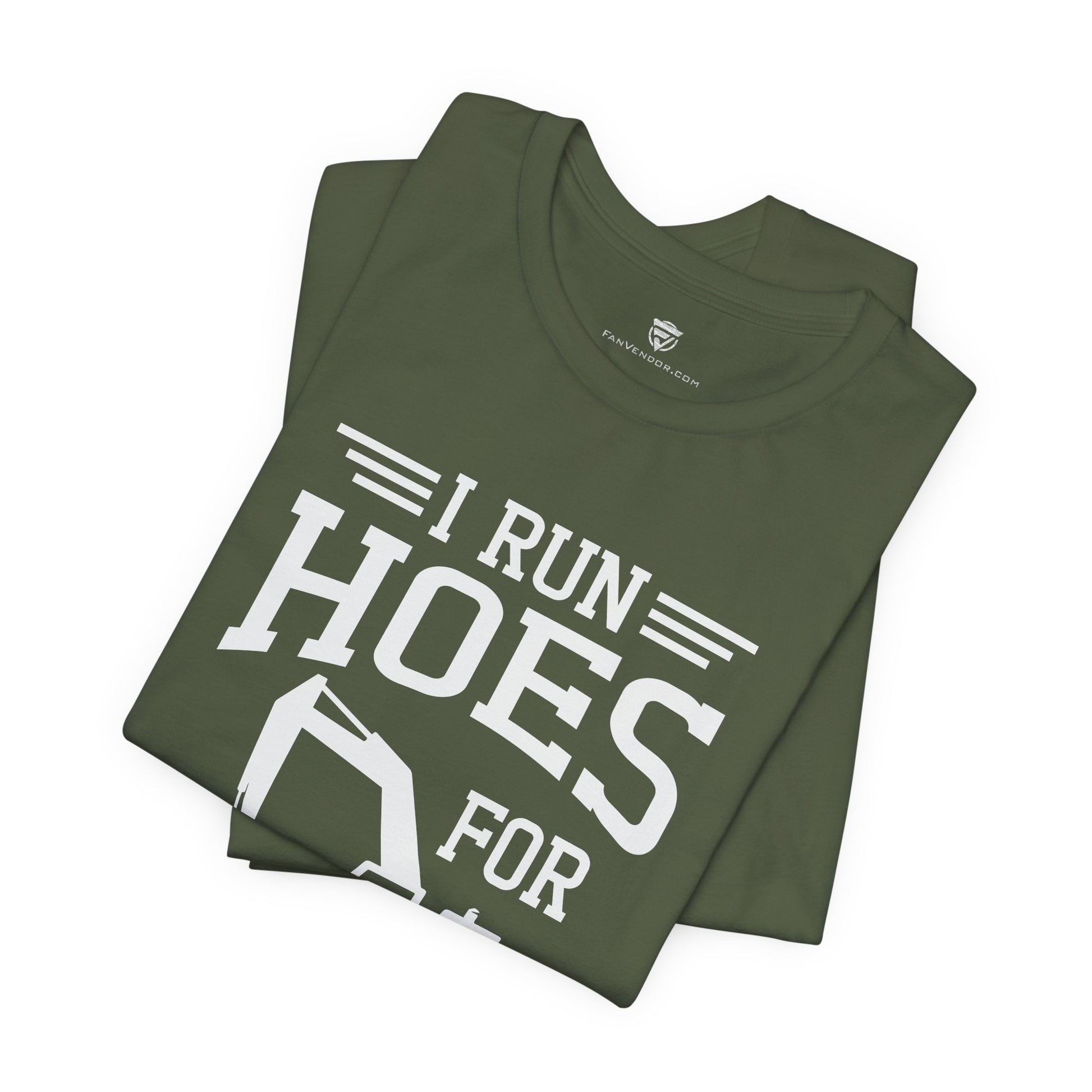 T-shirt with graphic design featuring design and text on a white background.