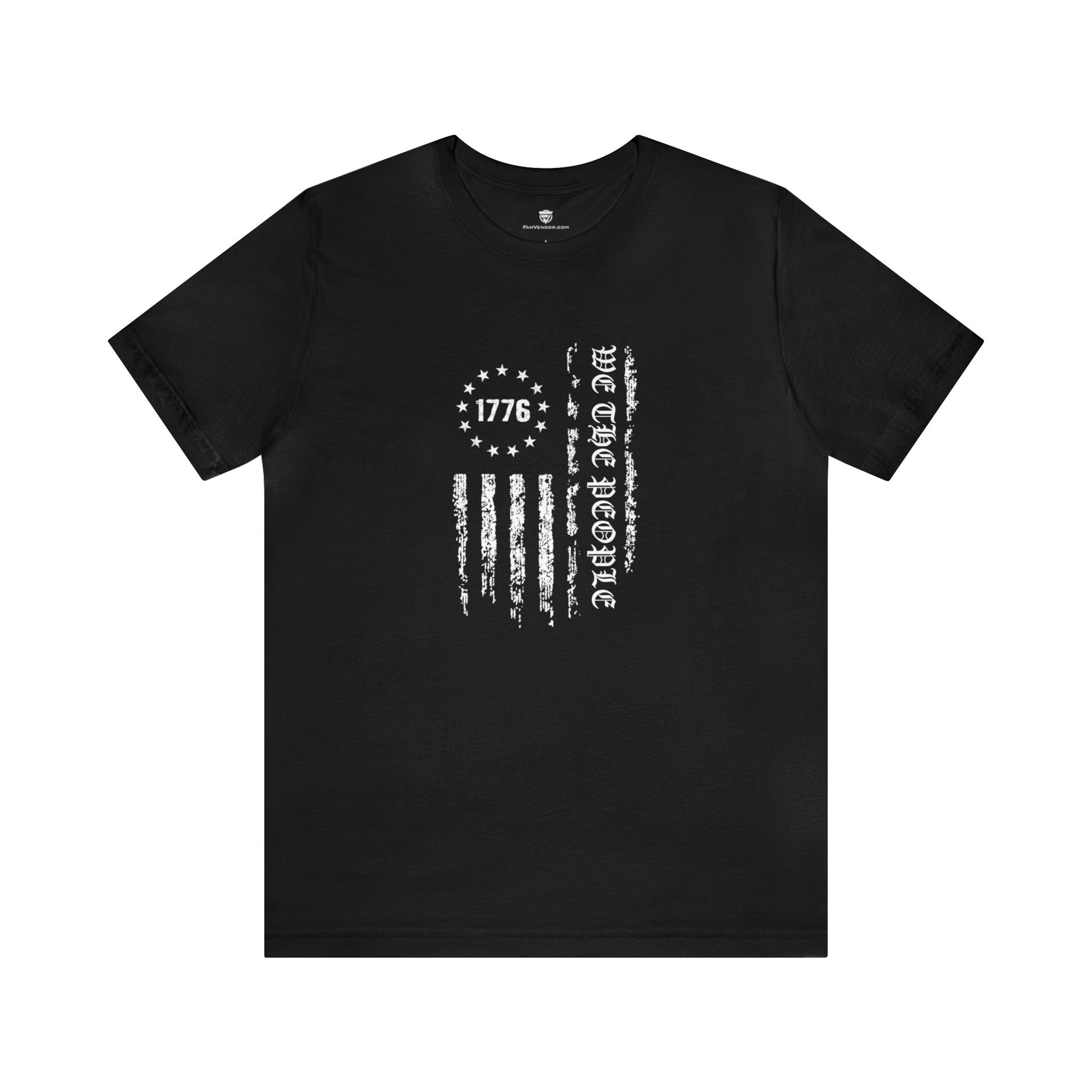 We The People American Flag T-Shirt  Black