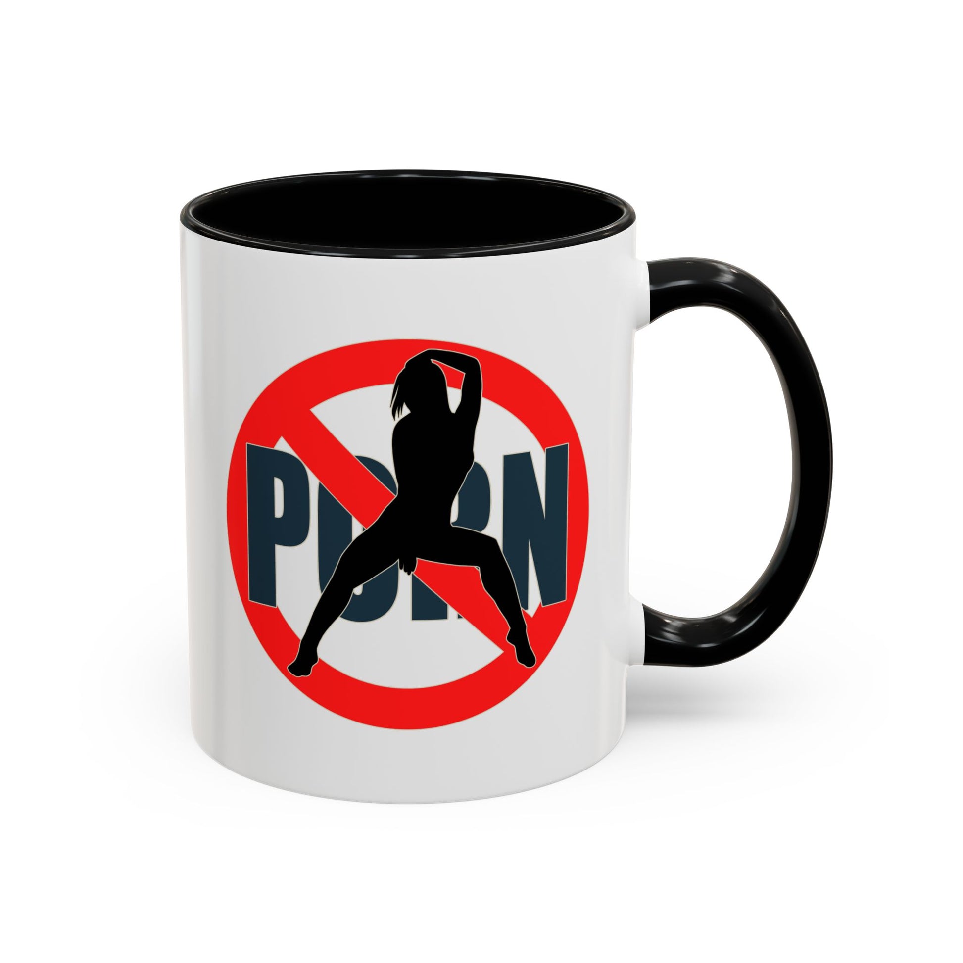 Mug with a design against pornography on a white background